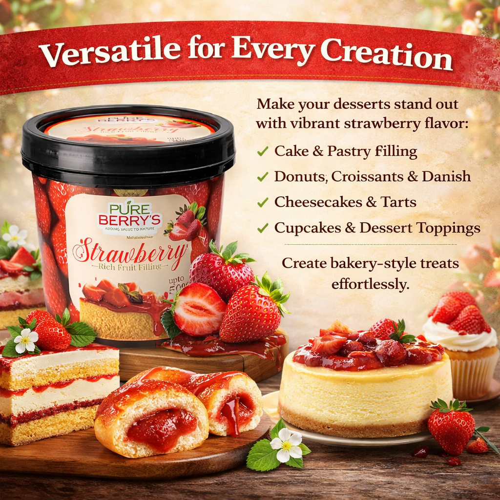 Strawberry Rich Fruit Filling (1Kg)