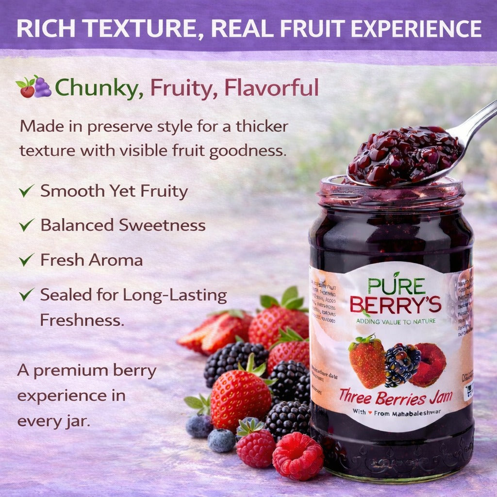 Three Berry Jam (400gm)