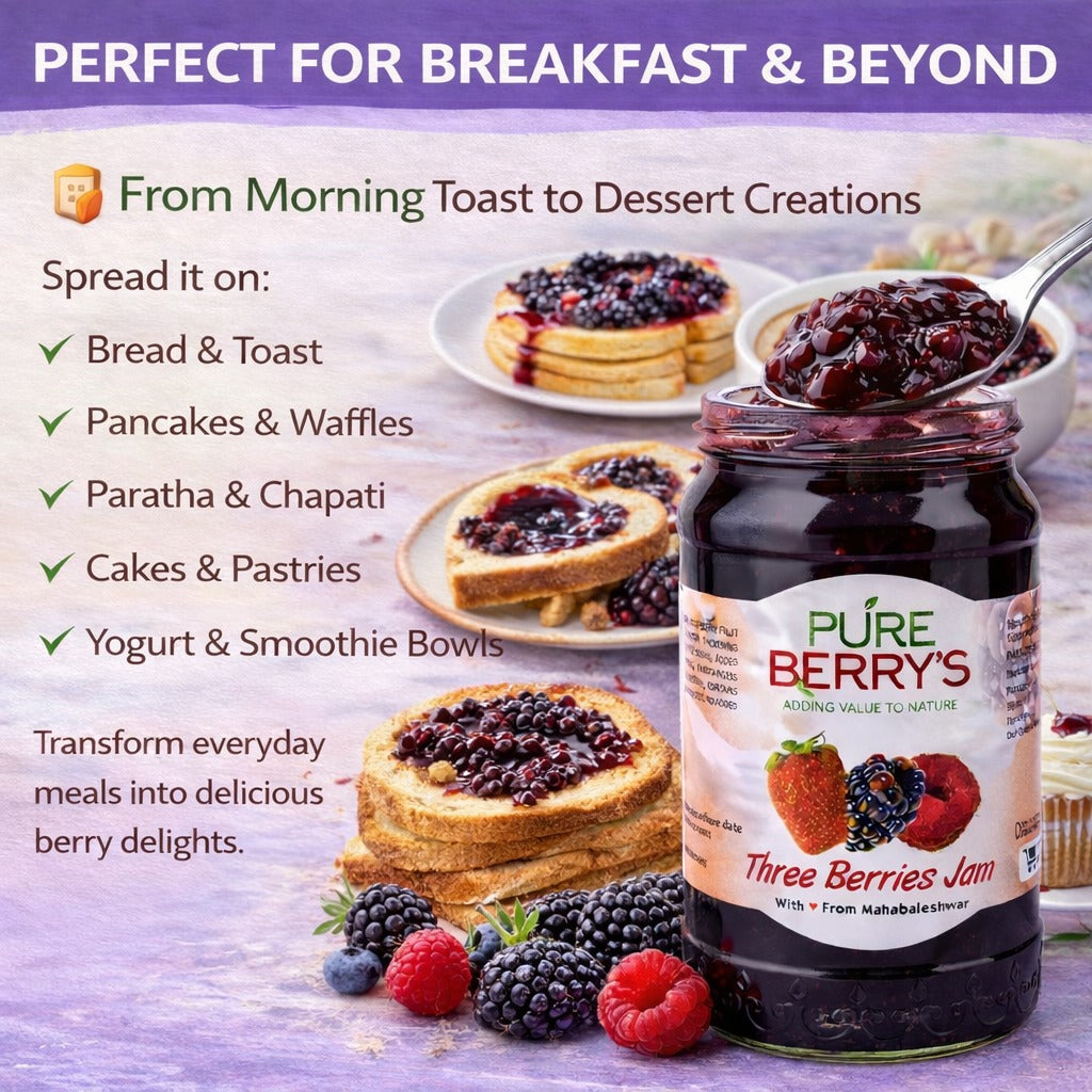 Three Berry Jam (400gm)