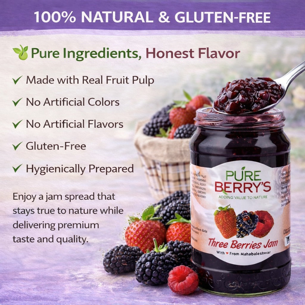 Three Berry Jam (400gm)