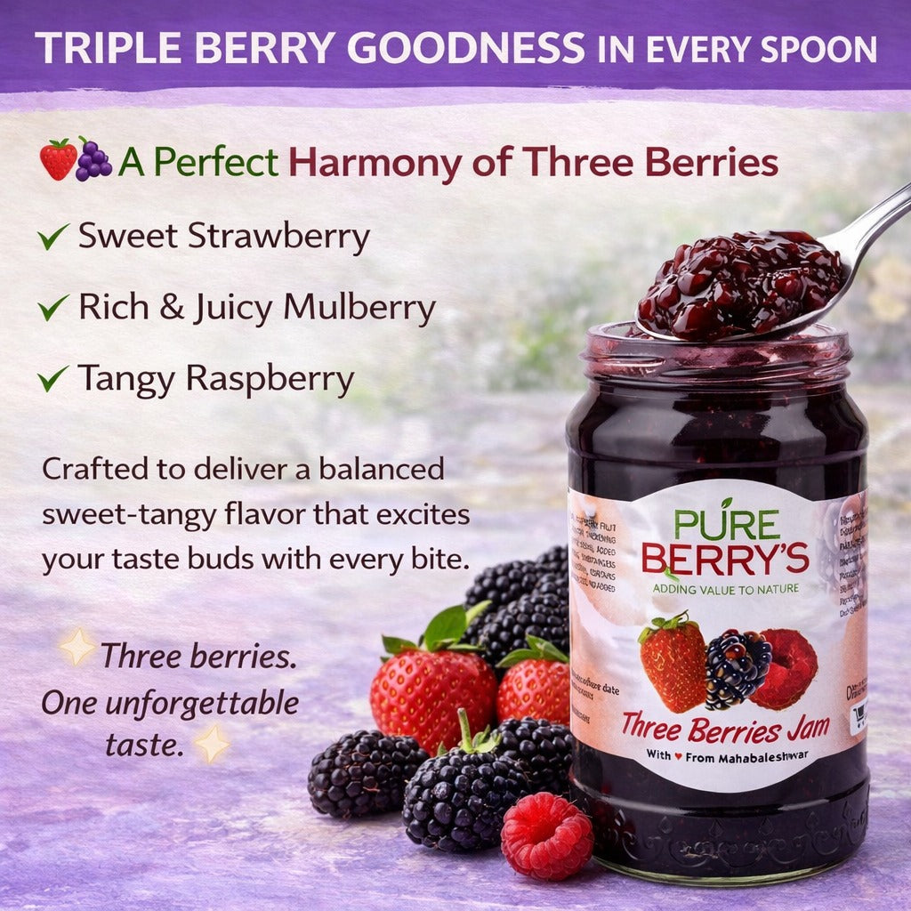 Three Berry Jam (400gm)